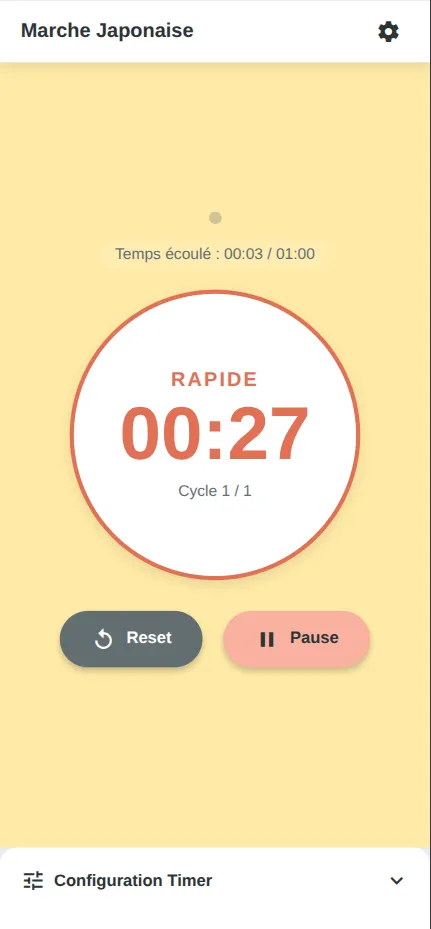 Marche Japonaise, cycle rapide clair